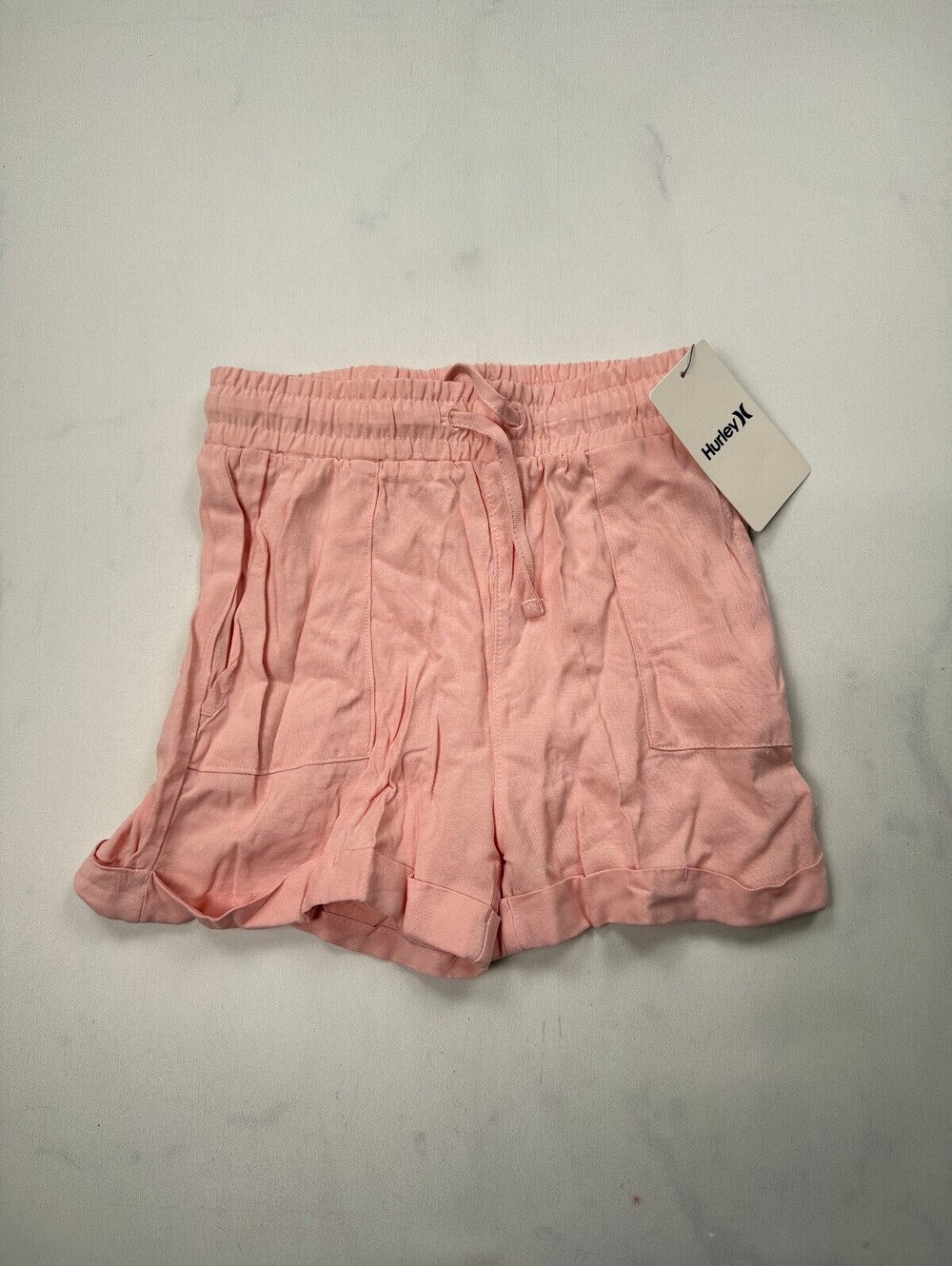 Hurley Logo Shorts Athletic Shorts Pink Modern Sporty - Girls 6X